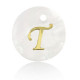 Schelp hanger 15mm letter T Gold-white